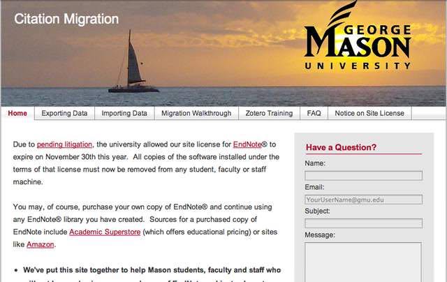 George Mason University Citation Migration